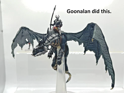 D&D Pathfinder Mini Shadow Dragon Queen 48 & 49 Young Black Dragon & Rider RARE