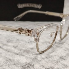 Chrome Style Hearts Metal Half Frame Clear Silvery Women Men Advanced Eyewear