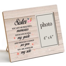 Loss of Sister Memorial Photo Frame, Sympathy Gift for Sister in Memory, Wood...