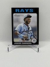 2024 Topps Heritage Mini #267 Junior Caminero Black Parallel 05/50 Rays