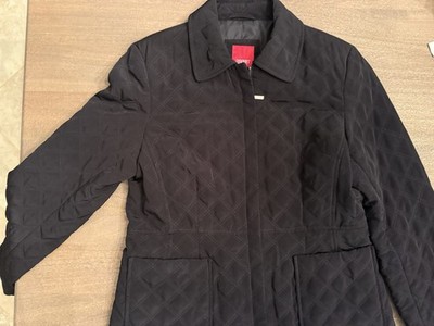 Esprit Outerwear Medium Quilted Black Zip Up With Front Pockets