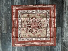 Pottery Barn ~ Tascha EURO Sham Red & Beige Floral Linen Cotton blend NEW NOS