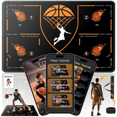 Basketball Footwork Training Mat,Basketball Training Equipment,Agility Footst...