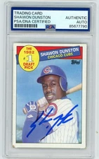 Shawon Dunston 1985 Topps RC Rookie Cubs PSA/DNA Signed Auto Autographed