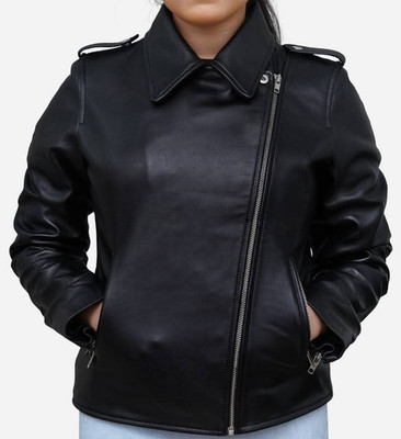 Women's Vintage A2 Bomber Boda  Style Two Big Zipper Black Sheep Leather Jacket