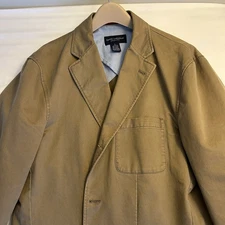 Daniel Cremieux Collection Sport Blazer Jacket Men's L Khaki Tan Cotton Blend