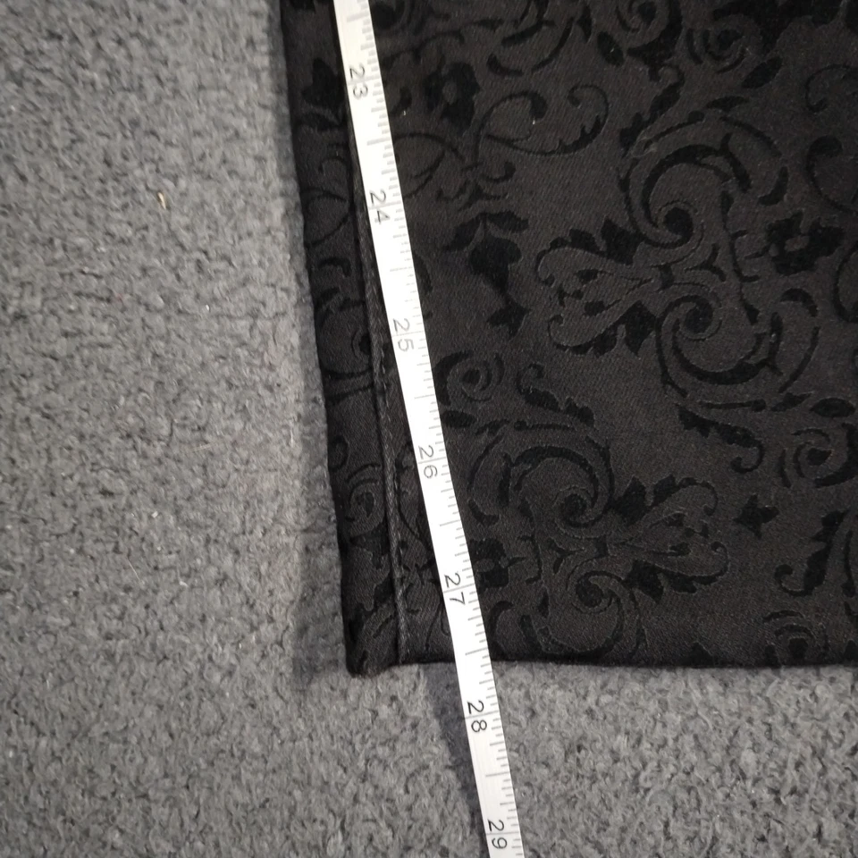 NYDJ Jeans UK 10 (31x27) Slim Black Jacquard Flock Velvet Not Your Daughters USA - Image 3 of 4