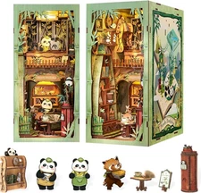 Book Nook Kits DIY Miniature House Kit 3D Wooden Puzzles for Adults Bookshelf
