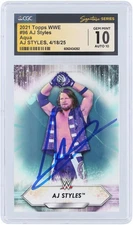 AJ Styles WWE Signed 2021 Topps Aqua #96 #/299 CGC Fanatics Witnessed 10/10 Card
