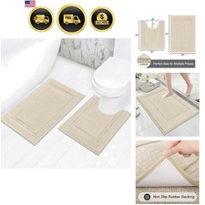 Soft Microfiber Bathroom Rugs Set 2 Pieces with Toilet Rug
