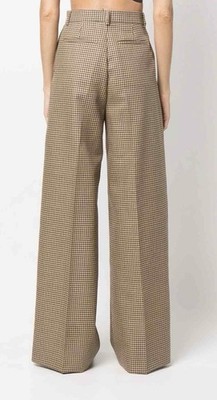 MSGM Check Wool Palazzo Trousers  | High Waist Wide Leg | BNWT Size 40 UK 8