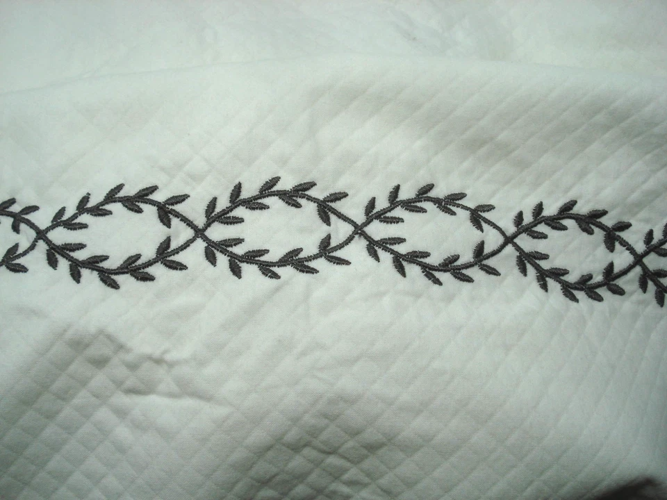 Cortina de Ducha Frontgate Provenza Blanco Marrón Monograma "S" NUEVA Foto 3 de 4