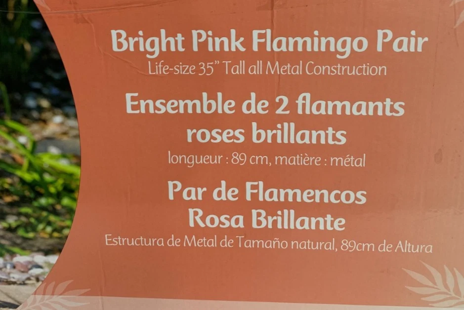 2 grandes estatuas de jardín de flamencos rosas esculturas de pájaros de metal césped patio piscina jardín Foto 3 de 4