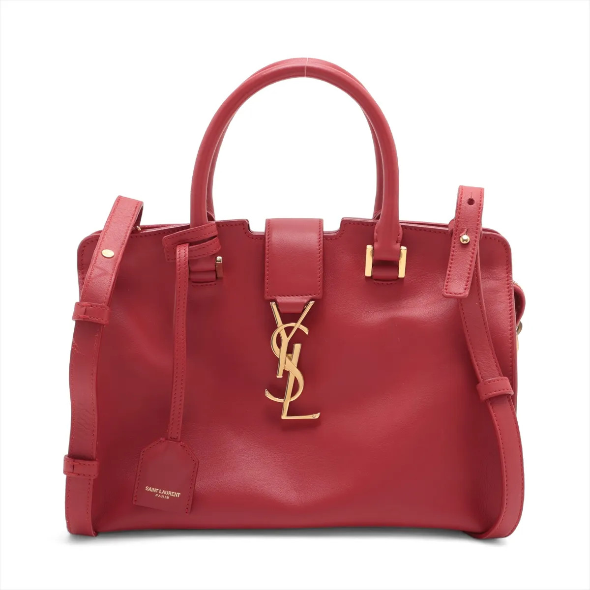 Borsa a mano Saint Laurent Paris in pelle a 2 vie rossa 400914