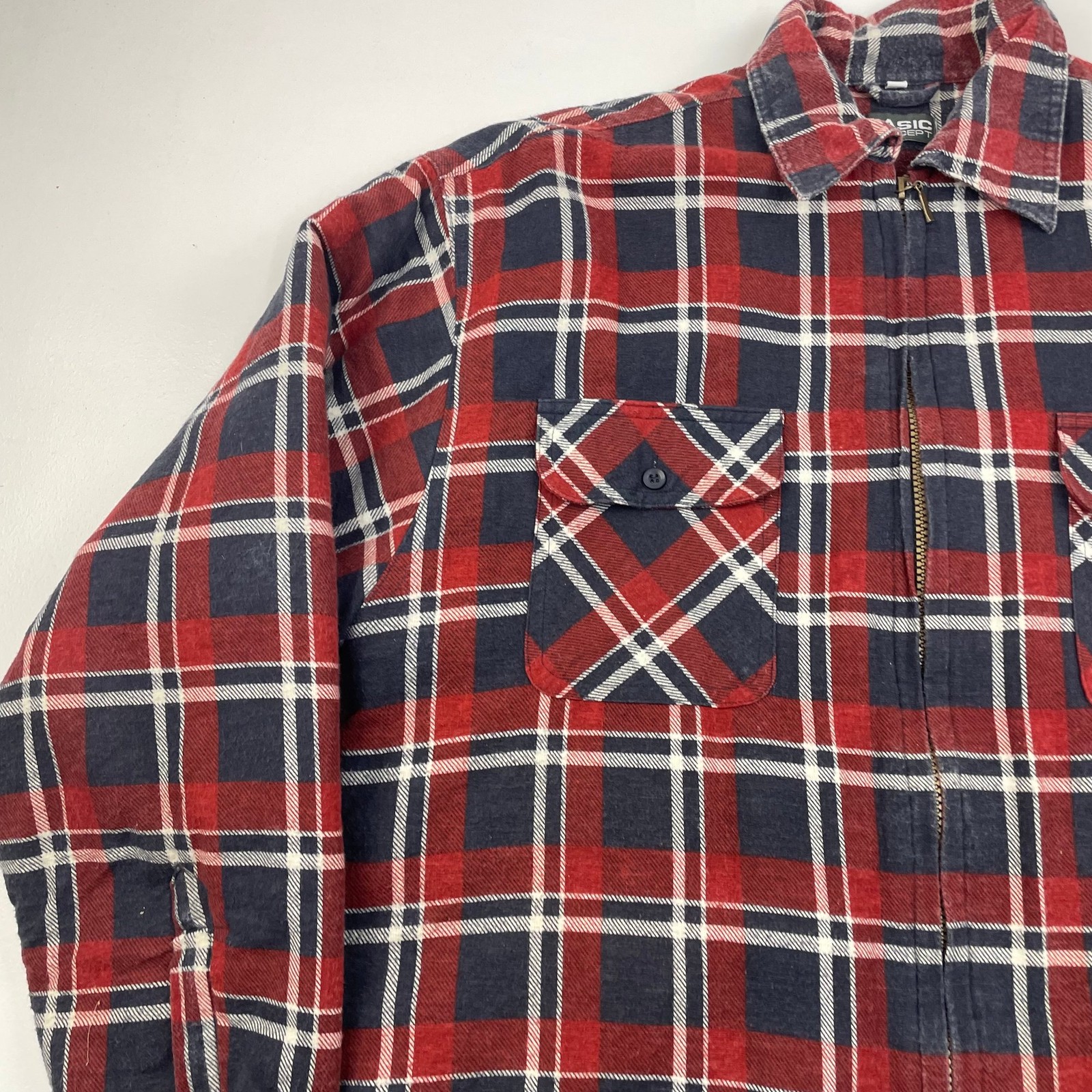 Basic Concept Button-Up Quilted Lined Check Shirt… - image 5