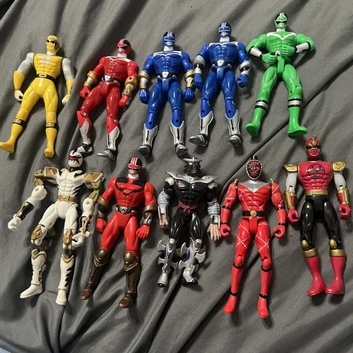 Vintage Power Rangers Loose Action Figure Lot of 10 No Weapons Bandai