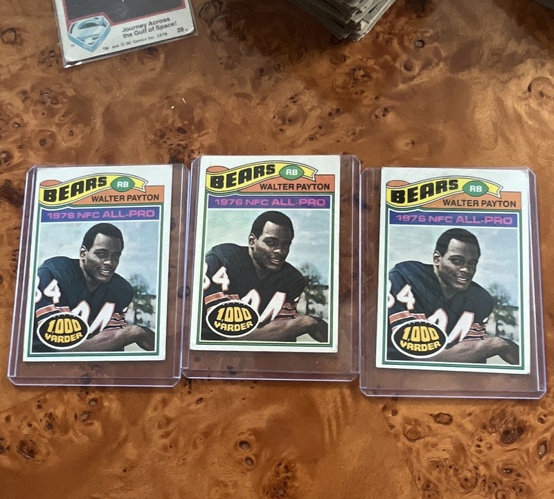 Topps 1977 Walter Payton Chicago Bears Lot 3 Cards #360 NFL Football