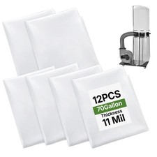 Dust Collector Bags 11 Mil Plastic 19.5" Dia 31"x40" Woodworking 12 Pack