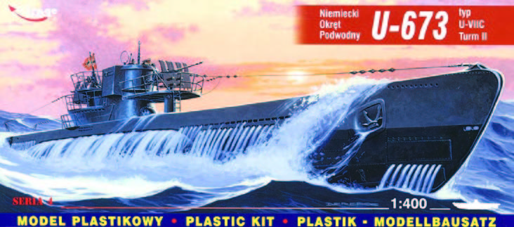 (X) Mirage Hobby 40412 - 1:400 German Submarine U 673 Type VII C Tower II