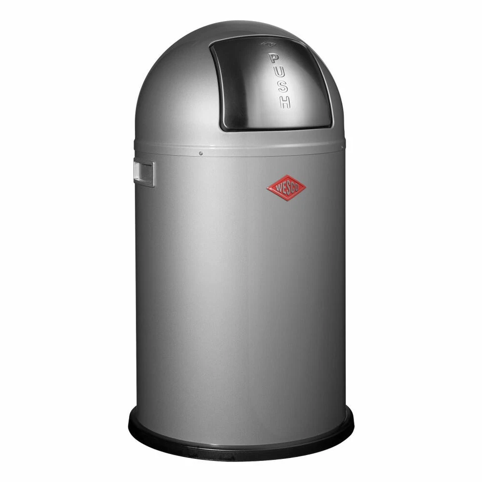 Wesco Pushboy Junior Push Waste Bin Collecteur de déchets Argent 22 Litres - Photo 1/1