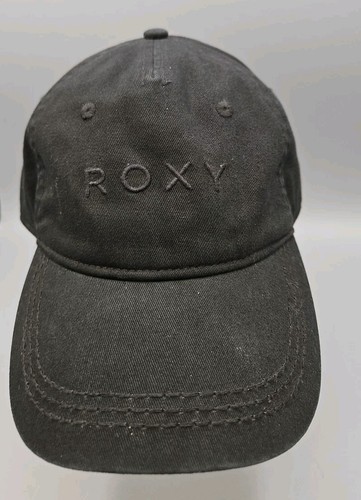 ROXY Womens SURF Surfing Black Embroidered Beach Adjustable Baseball Hat Cap