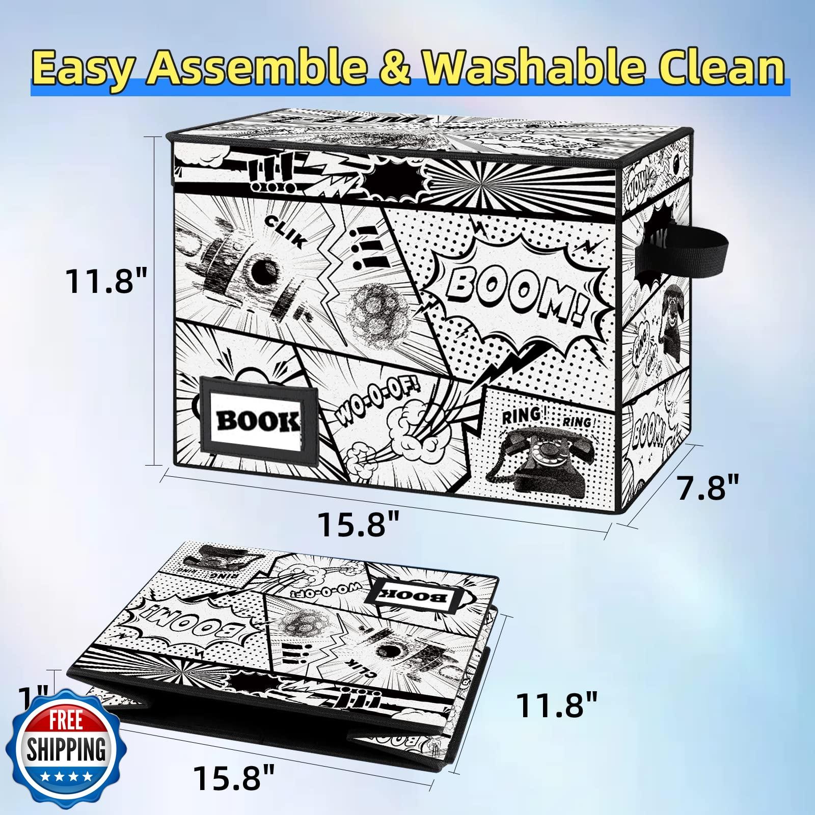 YNSZAS Collection Comic Book Storage Boxes, Protector Organizer 15.8" X 7.8" 