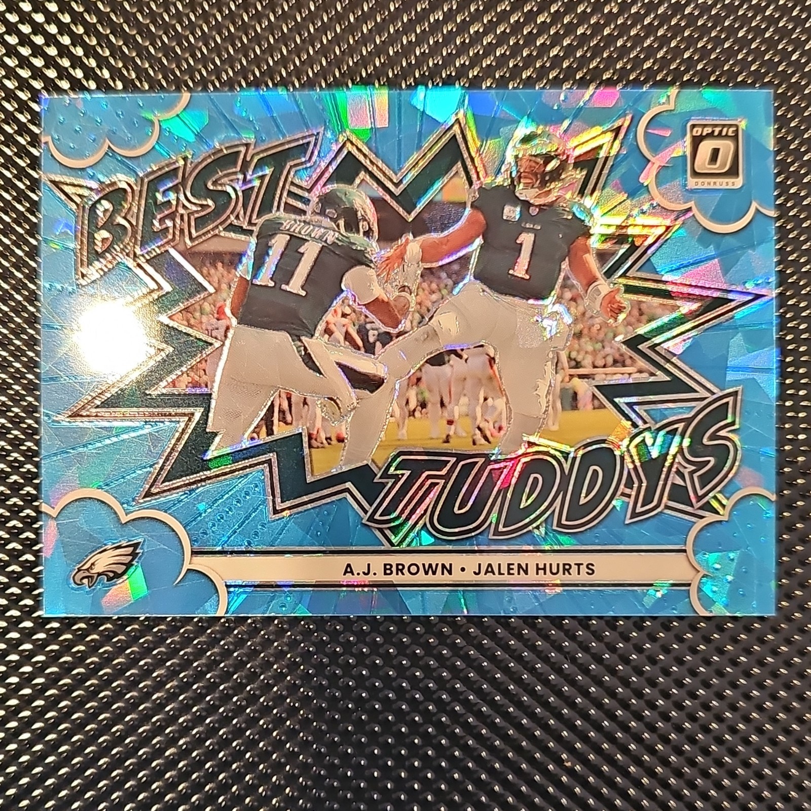 Panini 2025 Donruss Optic Best Tuddys Blue A.J. Brown/Jalen Hurts #2 /55