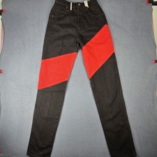 Vtg Dead Stock Denum By Panhandle Slim Jeans Womens Size 11 Red Black High Rise