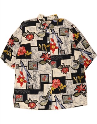 DIVINA Damen Oversize Kurzarm Shirt IT 50 XL Mehrfarbig Blumen CE10