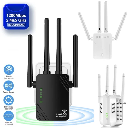 1200Mbps WLAN Repeater Router Range Wifi Verstärker Signal Access Point Booster