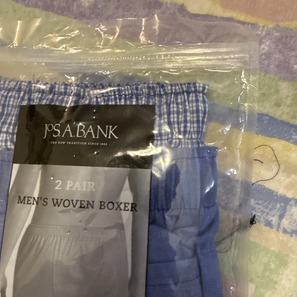 JosA Bank 2xL Hombre Boxers Dos Pares Algodón Boxer Corto Ropa Interior 1 Sólido/1 Cuadros Foto 2 de 4