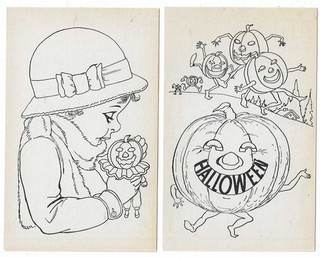 Lot of 12 Color Me Halloween Postcards