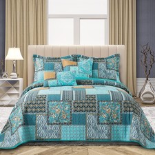Cotton Quilt Queen Size Bedding Set - 3 Pieces Queen Quilt Bedding Set, Boho ...