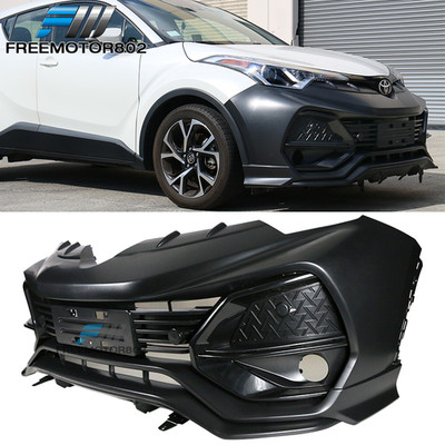 Fits 18-19 Toyota CHR H Style Front Bumper Cover Conversion Unpainted Black PP