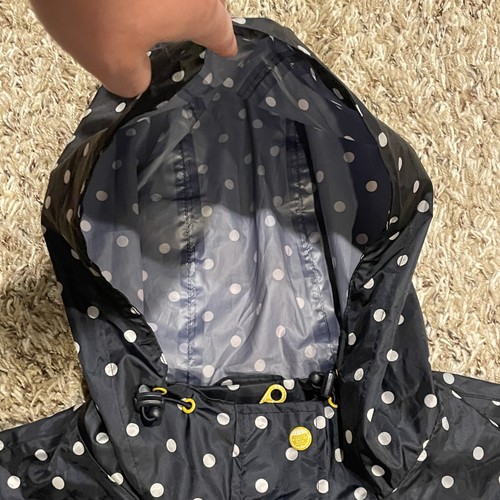 Joules Right as Rain Rain Jacket Womens 2XL Polka Dot Navy Waterproof Hooded - Picture 8 of 17