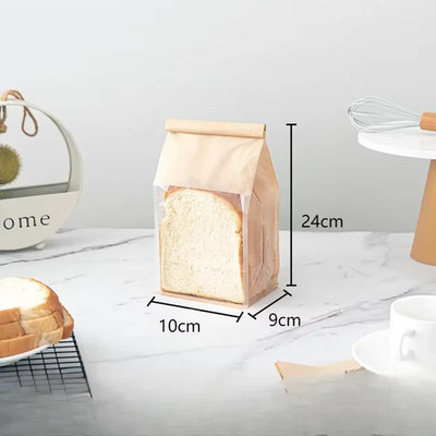 10-50 Stück 4 Größen Toastbeutel Verpackungsbeutel, Selbstversiegelnd Brotbeutel Draht Rollrand