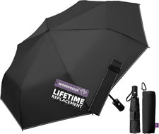 Compact Travel Windproof Umbrella, 43" Auto Open/Close Folding Quick Dry Umbrell