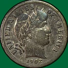 1902 Barber Dime Very Fine VF Coin, Cleaning #38545