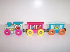 Tootsie Toy Sesame Street Wooden Train Lot Elmo Engine Monster Fits BRIO Thomas