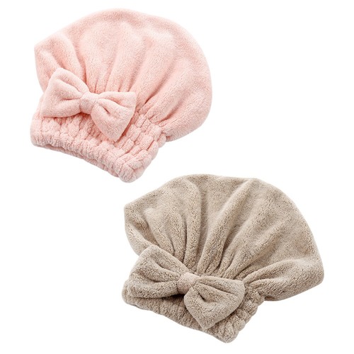 2 Pcs Hut Aus vente en gros Korallenvlies Für Trockenes Haar Dusche Haartrockenhaube Fräulein