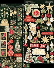 Graphic45 MERRY & BRIGHT CARDSTOCK STICKER SET scrapbooking CHRISTMAS