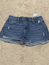 Denizen by Levis Womens Shorts Size 6 High Rise Distressed Blue Denim Shorts