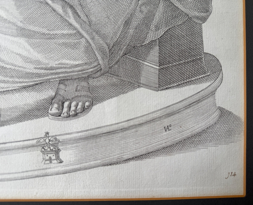 Kupferstich von Giovanni Luigi Valesio "Sitzender Philosoph" aus dem 17. Jahrhundert ? Diogenes - Bild 4 von 10