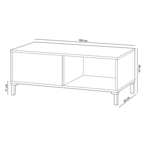 Mesa de centro con revistero para comedor o salon, mueble auxiliar, Brooklyn - Imagen 9 de 15