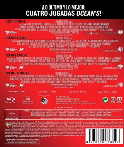 Ocean's - Colección Cuatro Películas Blu-ray (9 Noviembre 2018) (NUEVO PRECINTAD - Imagen 2 de 2