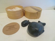 Vintage galapagos FISH  series   ecuador Ceramic Folk Art  2 CACHALOTE SPERN WH.