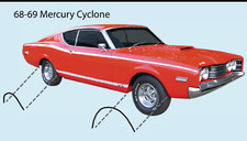 1968-1969 MERCURY CYCLONE WHEEL OPENING MOLDING TRIM (SET OF 4) MADE IN USA