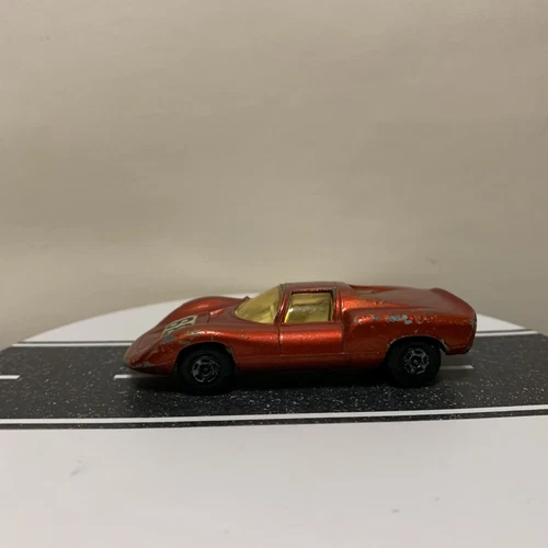 1970 Matchbox Lesney Superfast No. 68 Porsche 910 Red Metallic Racing Car - VTG