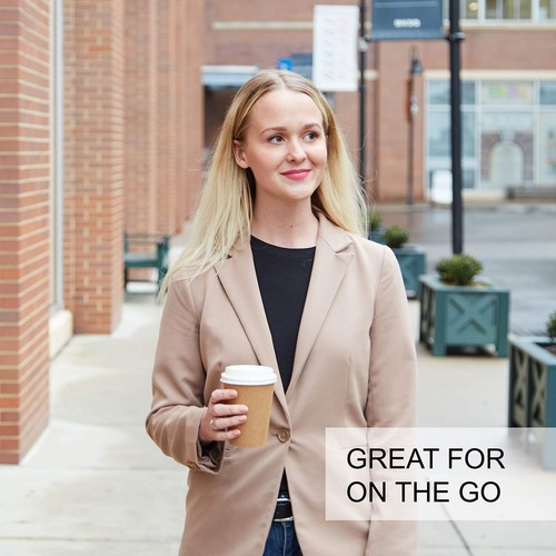 Reusable And Disposable Coffee Cups With Lids 12 Oz 100 Pack Eco Friendly And Bi - Picture 4 of 9
