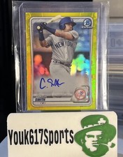 2020 Bowman Chrome Canaan Smith Prospect Auto Yellow Refractor /75 Yankees
